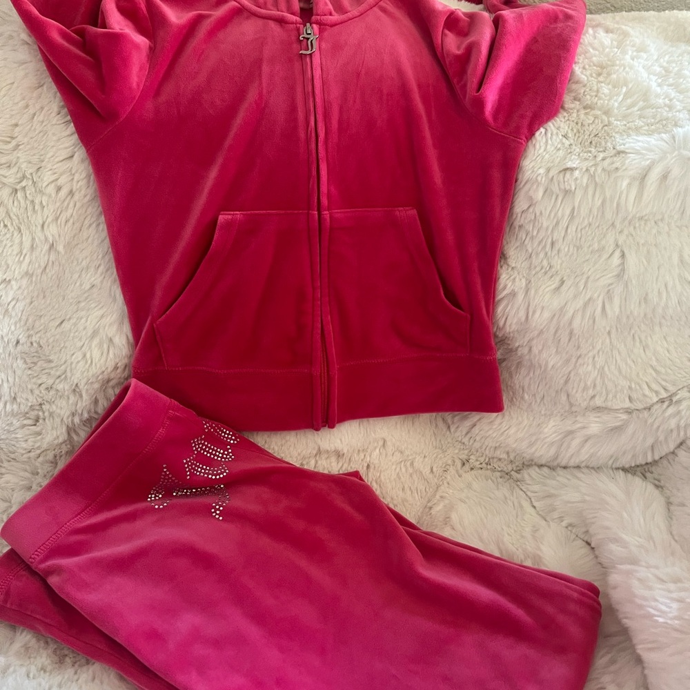 Velour Pink Tracksuit Set